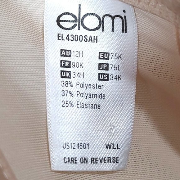 34K ELOMI Smoothing Strapless Bra Detachable Straps Beige EL4300SAH - Picture 8 of 8